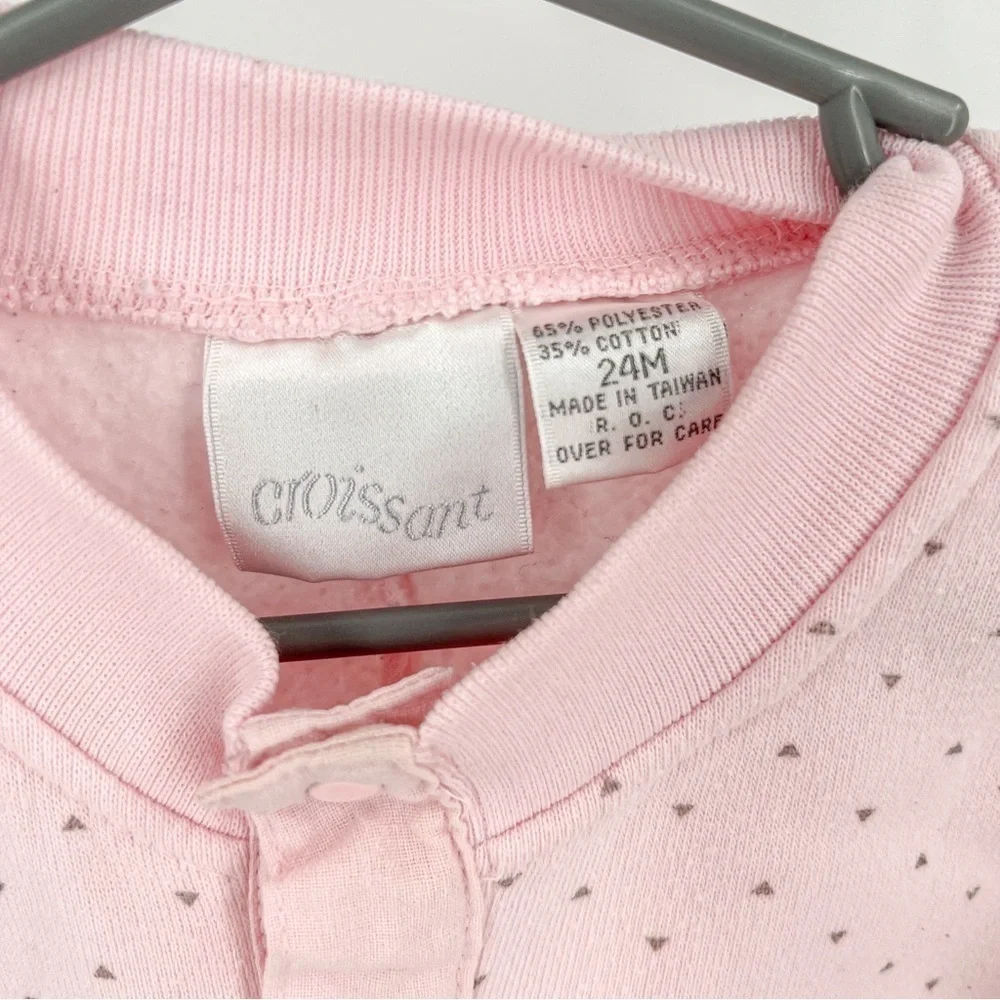 Vintage Croissant baby pink pajamas